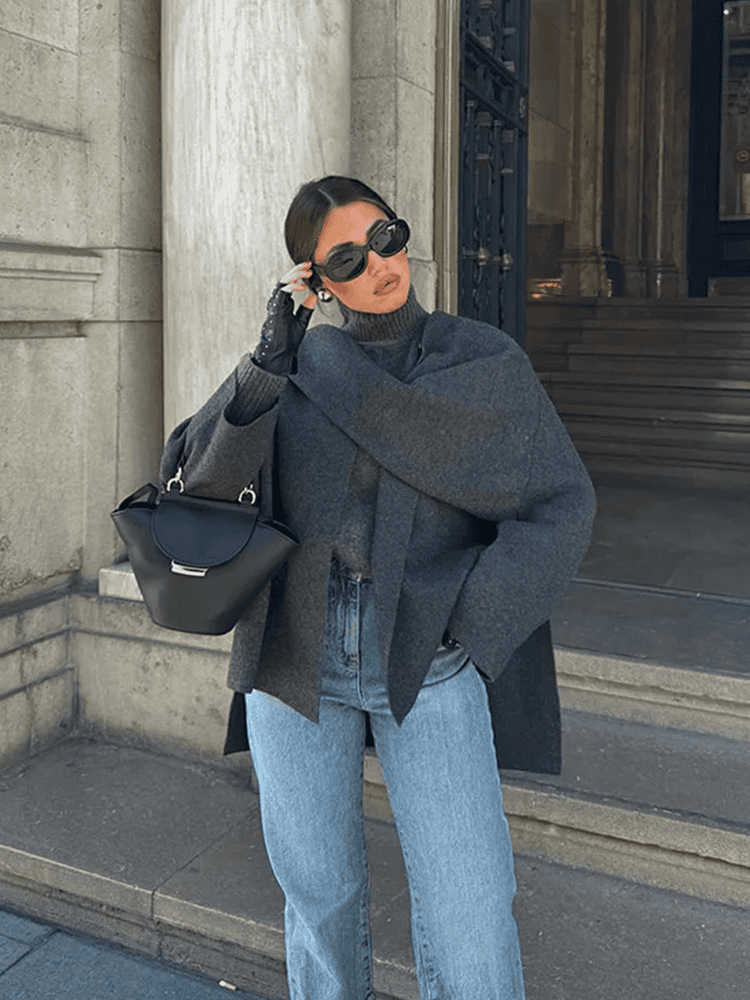 Buskin | viral short cape coat